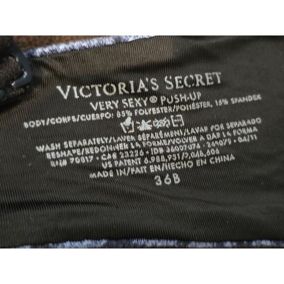 Victorias Secret 36B Blue Leopard Print Very Sexy Push-Up Bra Adjustable Straps - Picture 3 of 3